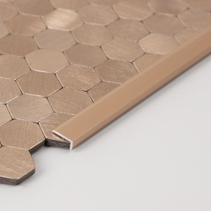 SELECT LIGHTING Peel and Stick Metal Edge for Hexagon Tiles (Brushed Gold,10 Piece) - Image 1